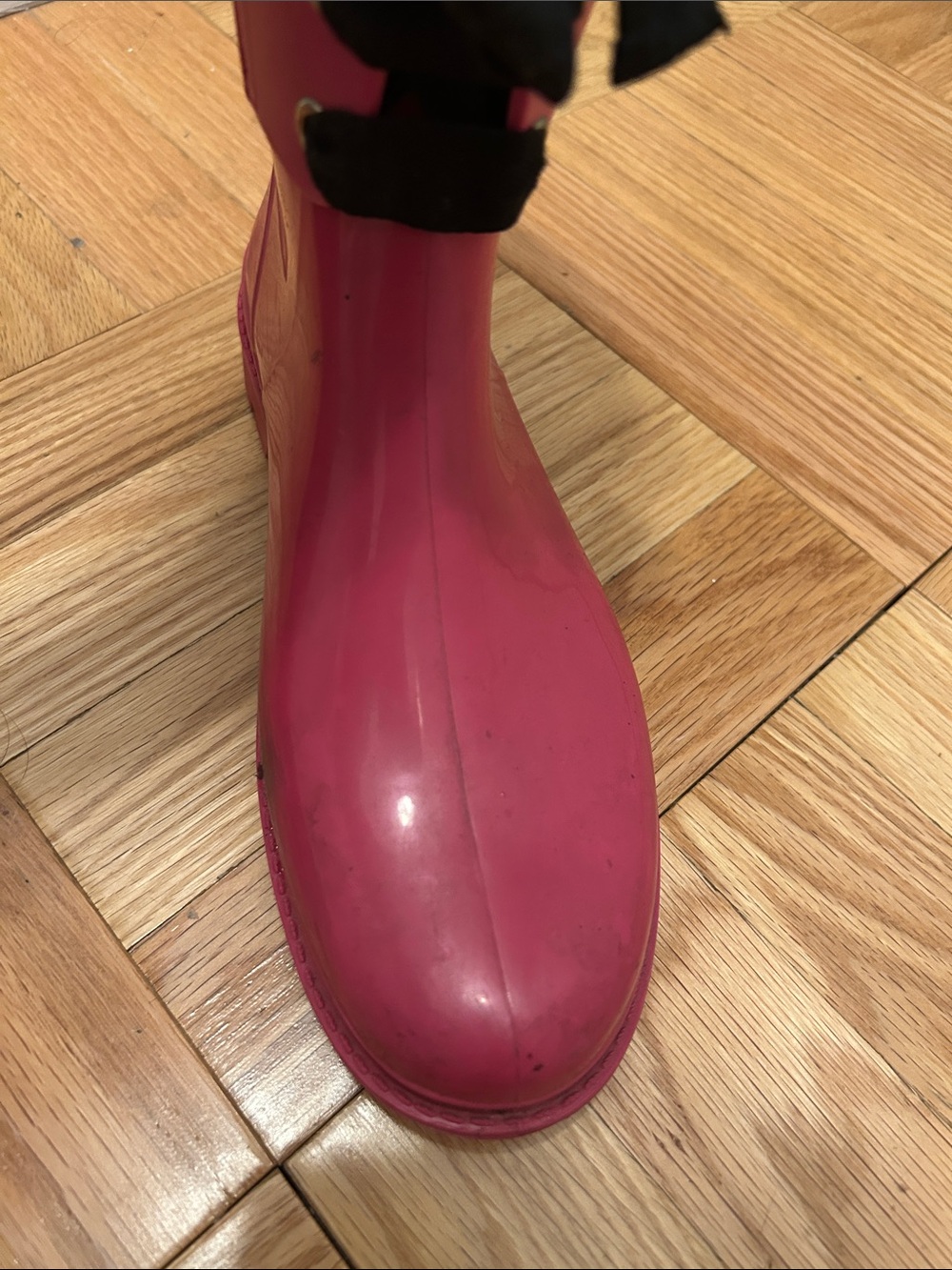 RED Valentino Hot Pink Lace-Up Rain Boots - Picture 14 of 16
